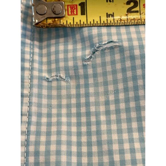 IZOD blue and white check Men's button up 2XL 100% Cotton - Picture 8 of 10